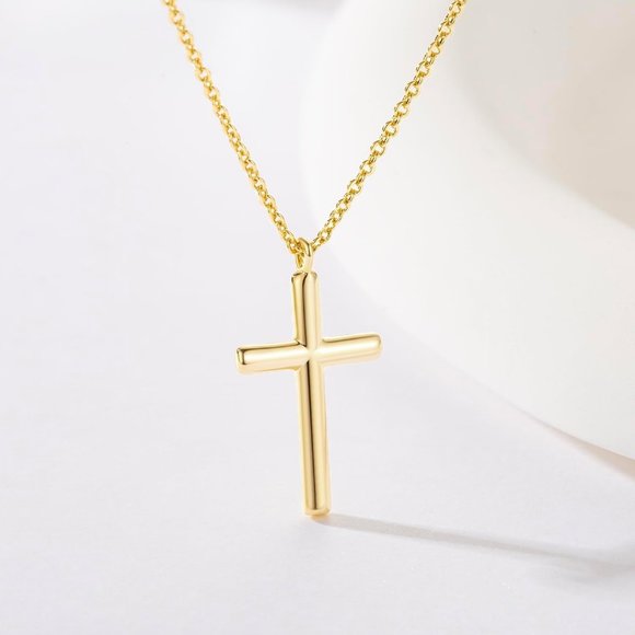 Women 14K Gold Cross Simple Faith Necklaces - Picture 4 of 7